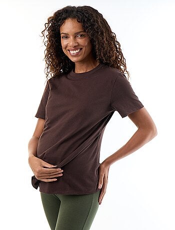 T-shirt de mulher em jersey de algodão de manga curta