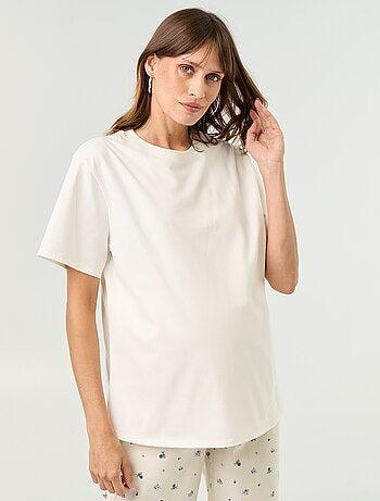 T-shirt de mulher em jersey de algodão de manga curta