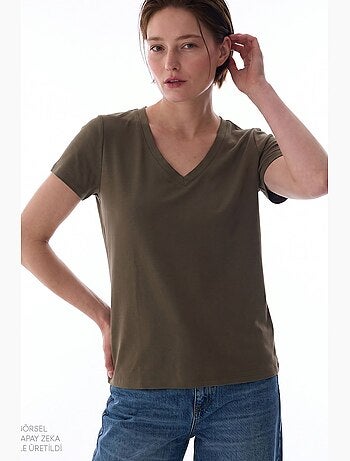 T-shirt de mulher em modal com decote em v penti