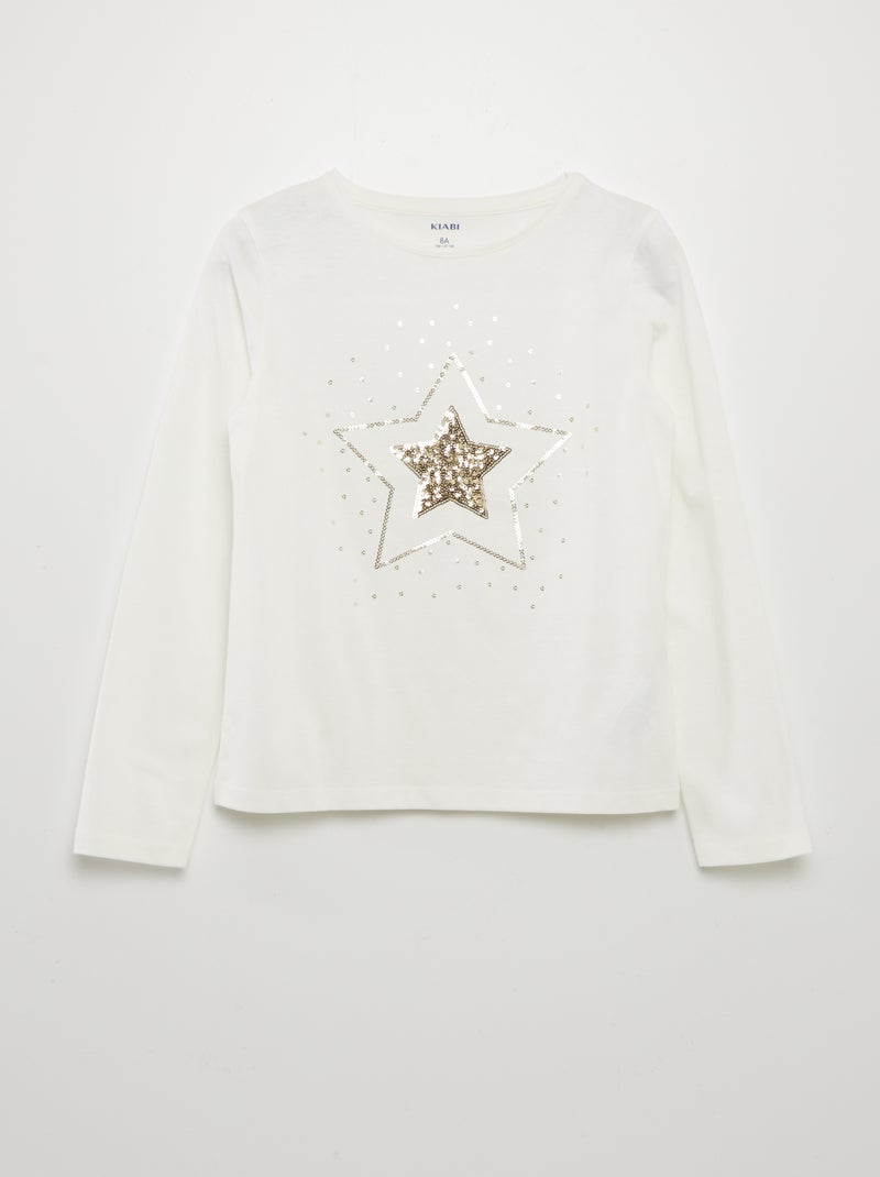 T-shirt de Natal com pompons BEGE - Kiabi