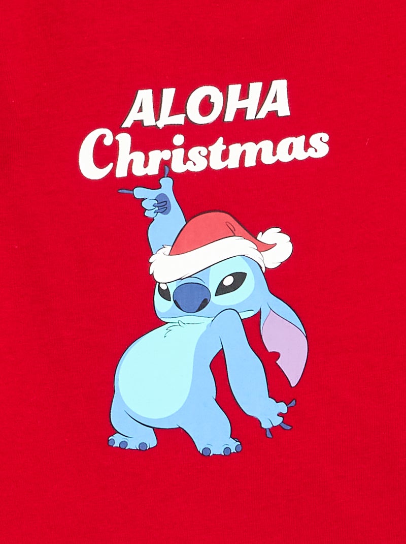 T-shirt de Natal de mangas compridas 'Disney' 'Stitch' Vermelho - Kiabi