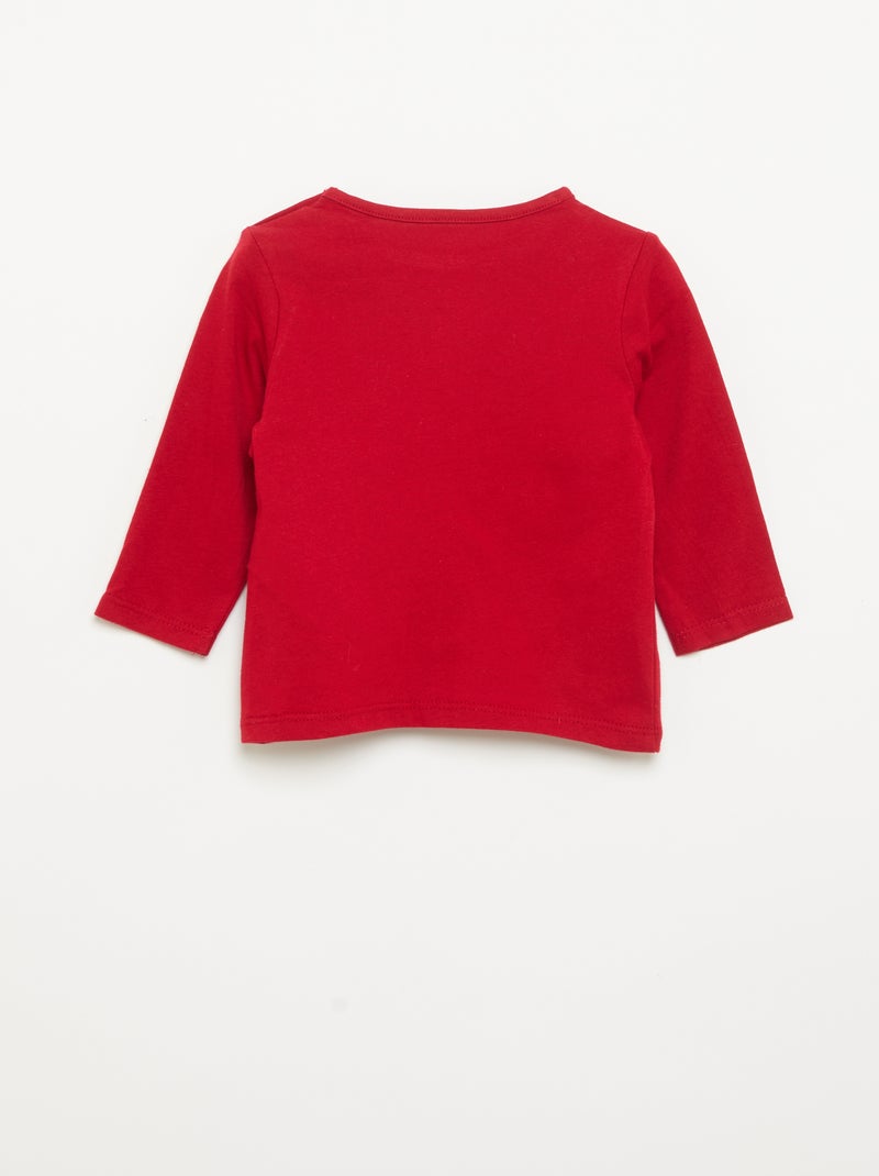 T-shirt de Natal de mangas compridas 'Minnie' Vermelho - Kiabi