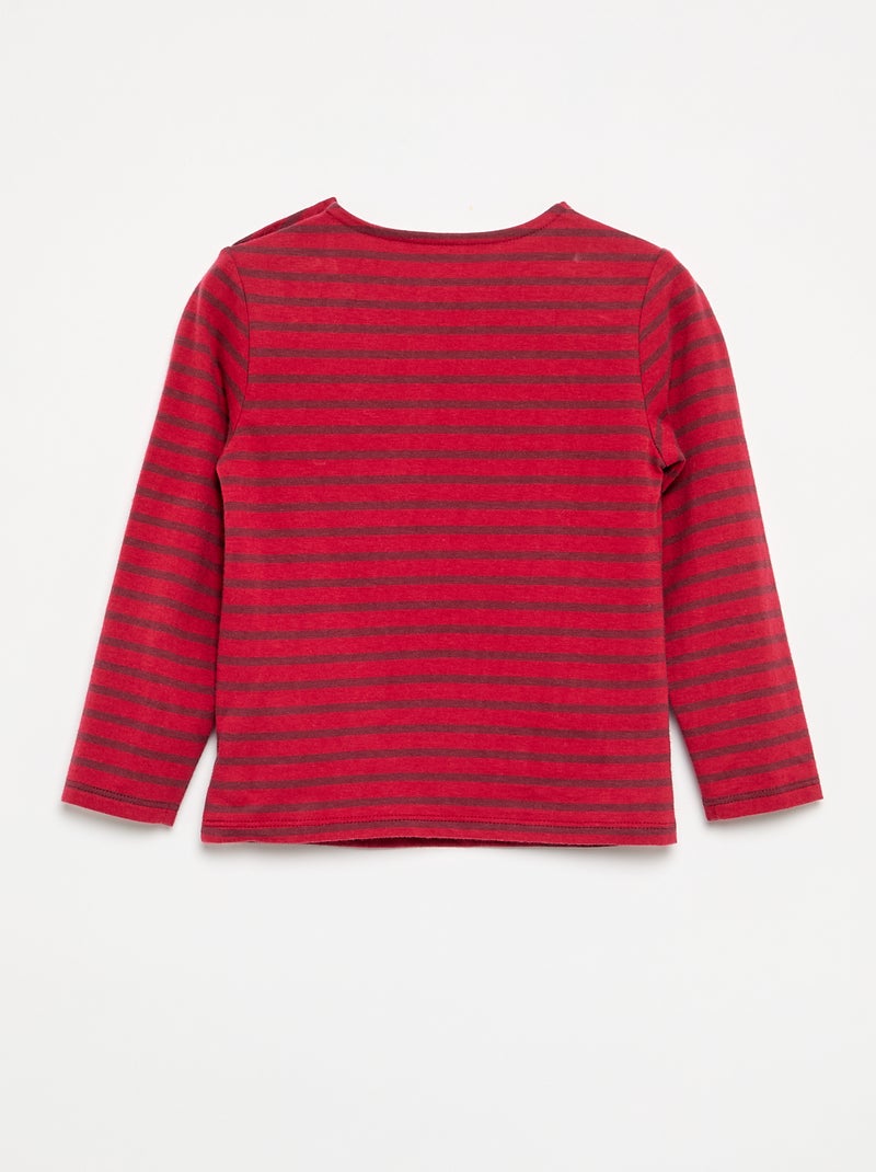 T-shirt de Natal de mangas compridas Vermelho - Kiabi