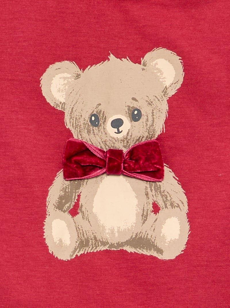 T-shirt de Natal de mangas compridas Vermelho - Kiabi