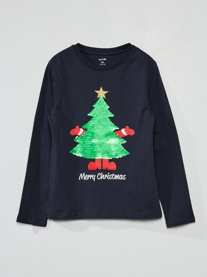T-shirt de Natal em jersey AZUL - Kiabi