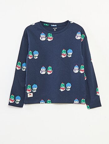 T-shirt de Natal folgado em jersey de algodão