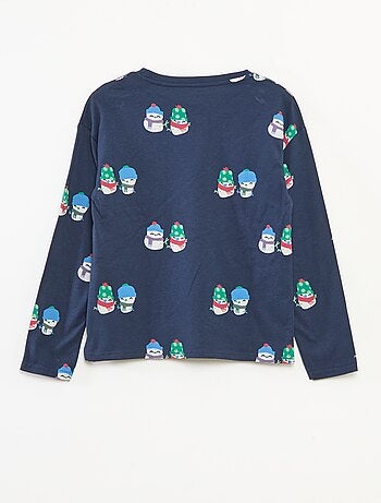 T-shirt de Natal folgado em jersey de algodão