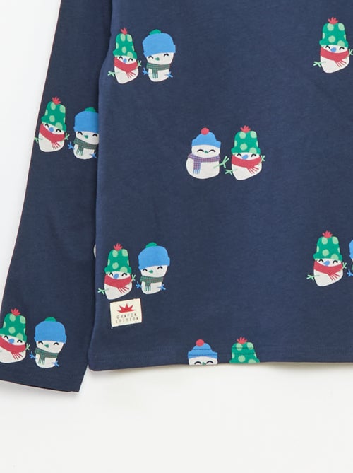 T-shirt de Natal folgado em jersey de algodão - Kiabi