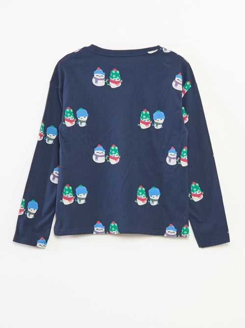 T-shirt de Natal folgado em jersey de algodão - Kiabi