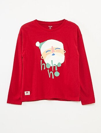 T-shirt de Natal folgado em jersey de algodão