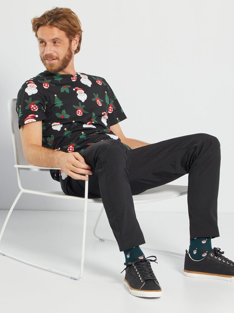 T-shirt de Natal 'Produkt' Preto - Kiabi