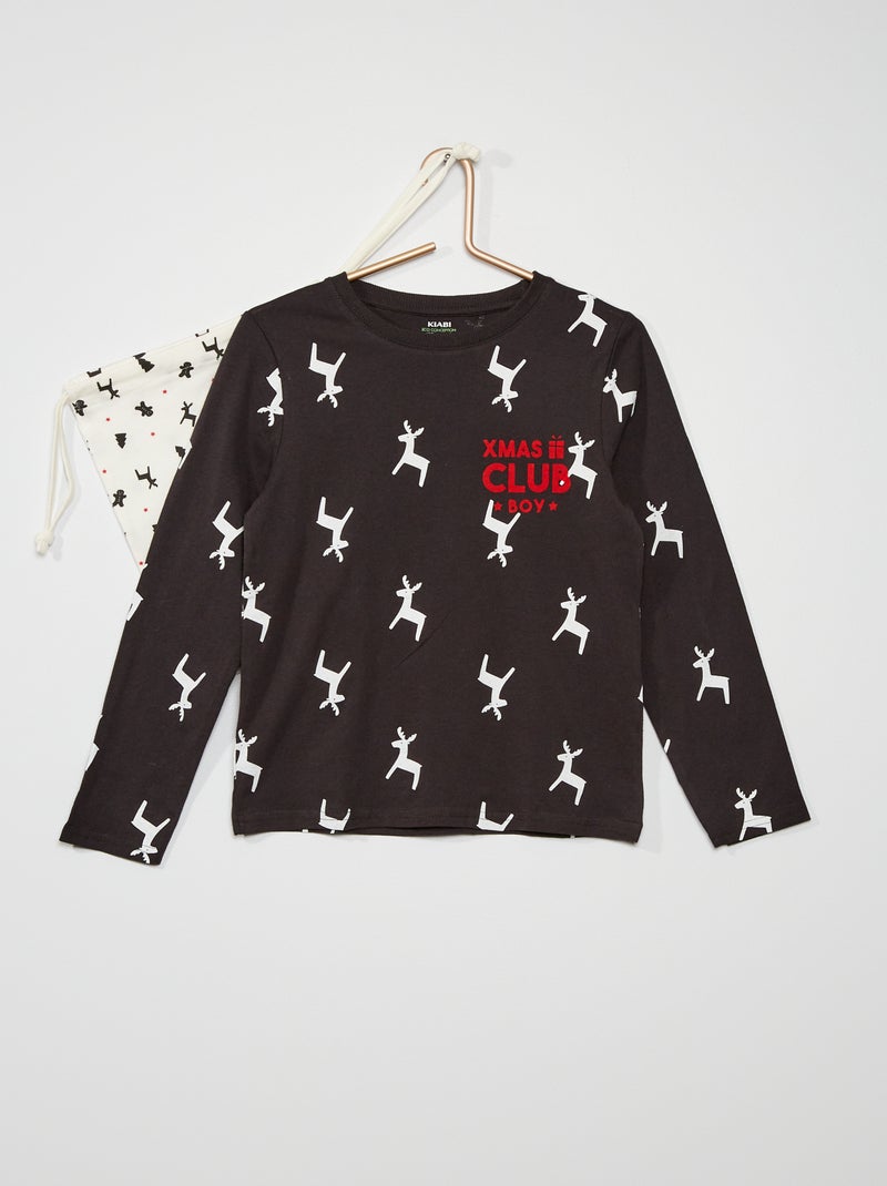 T-shirt de Natal + saco CINZA - Kiabi