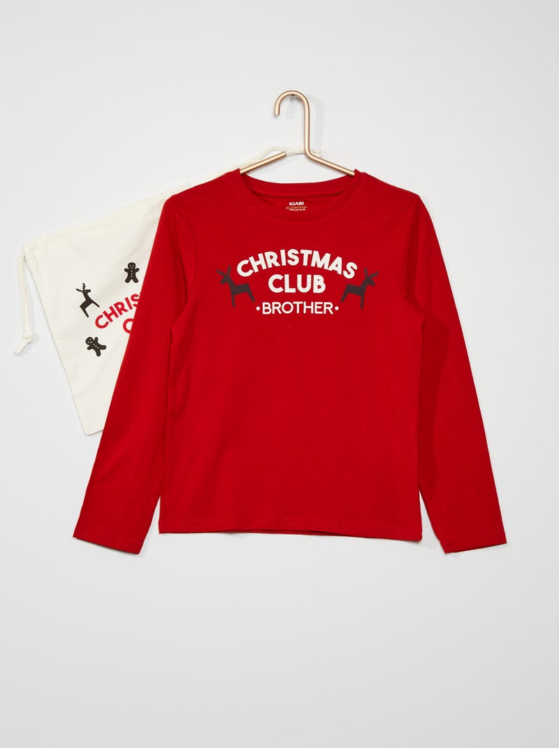 T-shirt de Natal + saco VERMELHO - Kiabi