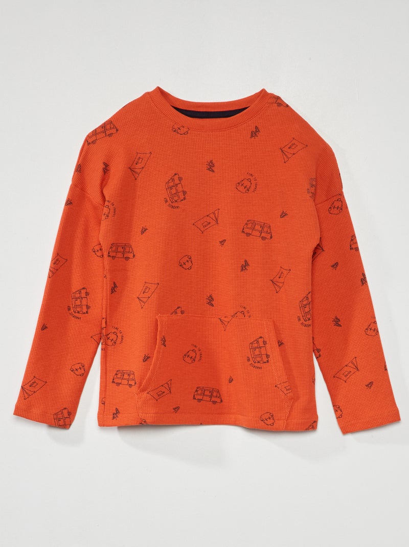 T-shirt de ninho de abelha com estampado LARANJA - Kiabi