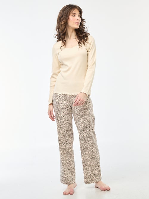 T-shirt de pijama canelado - Kiabi