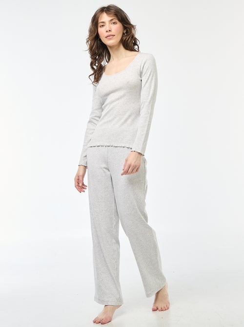 T-shirt de pijama canelado - Kiabi