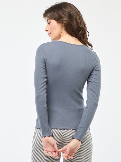 T-shirt de pijama canelado - Kiabi