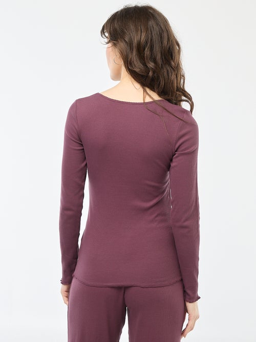 T-shirt de pijama canelado - Kiabi