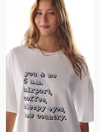 T-shirt de pijama com estampado vacation slogan e manga curta penti