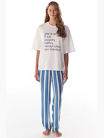 T-shirt de pijama com estampado vacation slogan e manga curta penti