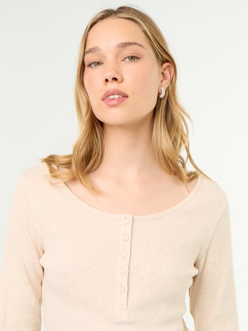 T-shirt de pijama em malha canelada - Kiabi