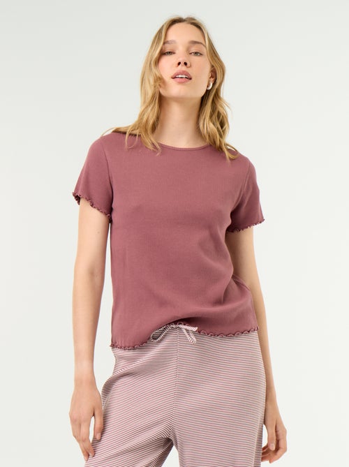 T-shirt de pijama em malha canelada - Kiabi T-shirt de pijama em malha canelada - Kiabi
