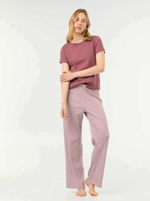 T-shirt de pijama em malha canelada - Kiabi T-shirt de pijama em malha canelada - Kiabi