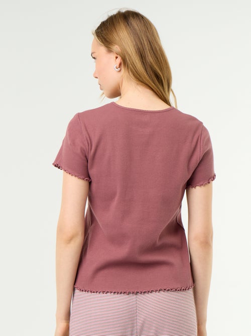 T-shirt de pijama em malha canelada - Kiabi T-shirt de pijama em malha canelada - Kiabi