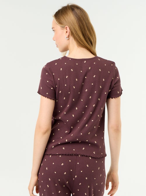 T-shirt de pijama em malha canelada - Kiabi T-shirt de pijama em malha canelada - Kiabi