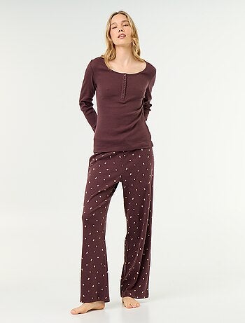 T-shirt de pijama em malha canelada