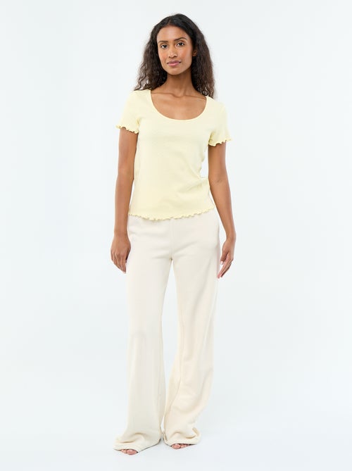 T-shirt de pijama em malha pointelle - Kiabi