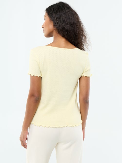 T-shirt de pijama em malha pointelle - Kiabi