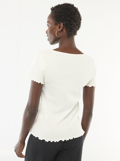 T-shirt de pijama em malha pointelle - Kiabi