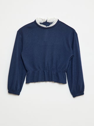 T-shirt de renda liso