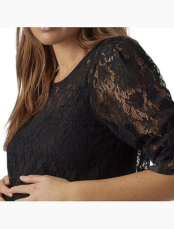 T-Shirt de Renda para Grávida Vero Moda Preto