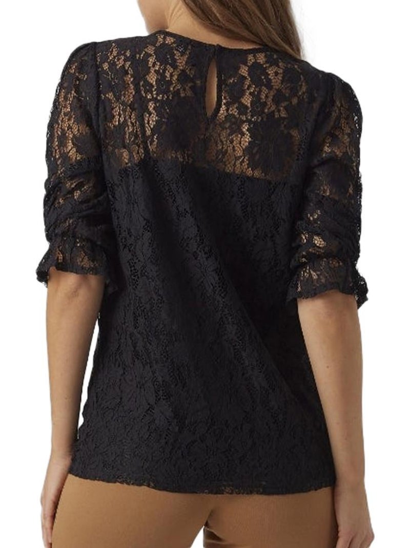 T-Shirt de Renda para Grávida Vero Moda Preto Preto - Kiabi