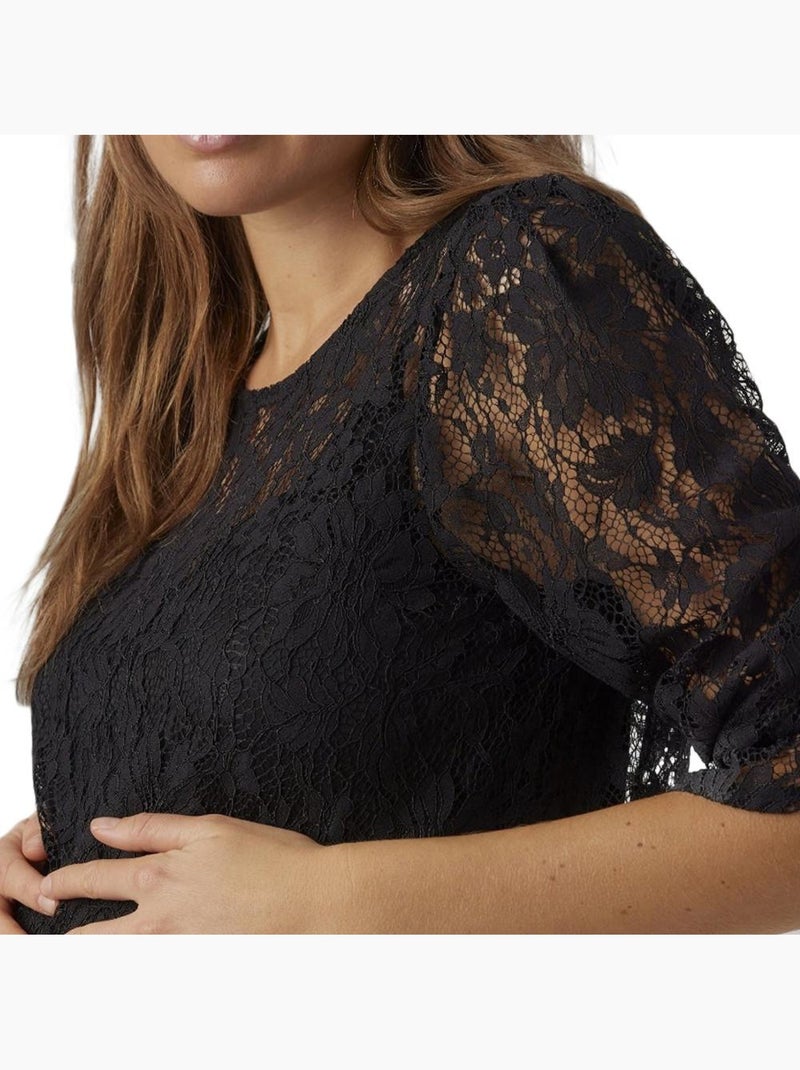 T-Shirt de Renda para Grávida Vero Moda Preto Preto - Kiabi