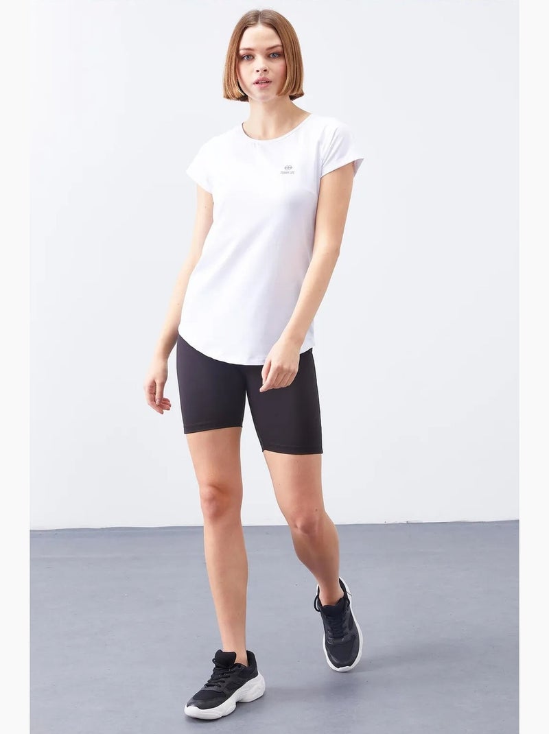 T-shirt de senhora de manga curta com gola redonda tommy Branco - Kiabi