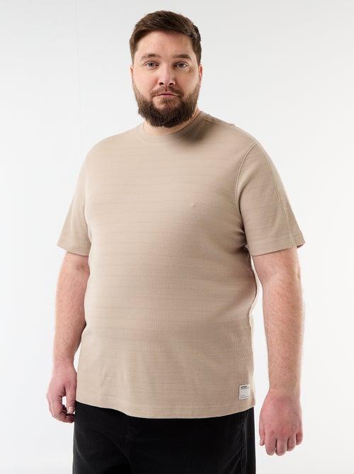 T-shirt de tecido fantasia canelado - Kiabi