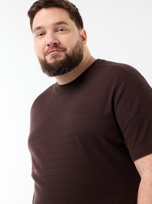 T-shirt de tecido fantasia canelado - Kiabi