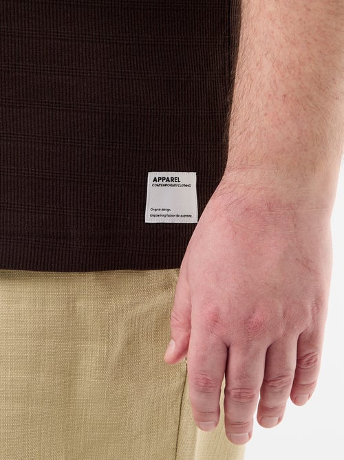 T-shirt de tecido fantasia canelado - Kiabi