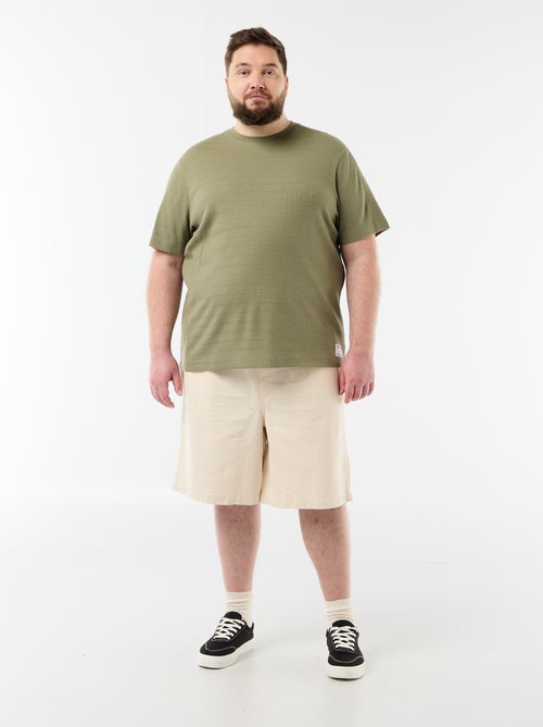 T-shirt de tecido fantasia canelado - Kiabi