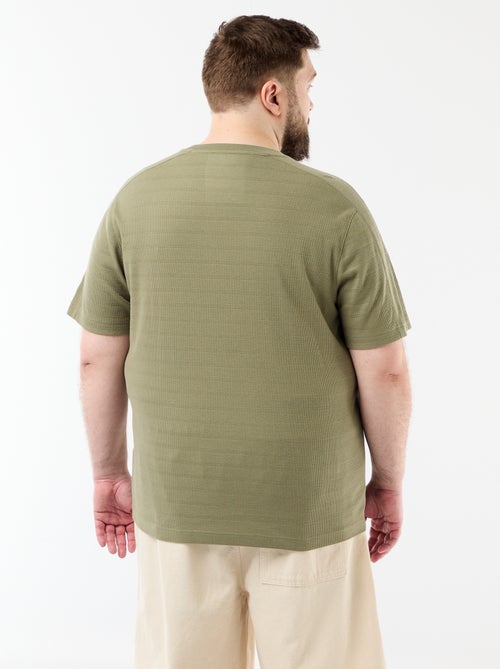 T-shirt de tecido fantasia canelado - Kiabi