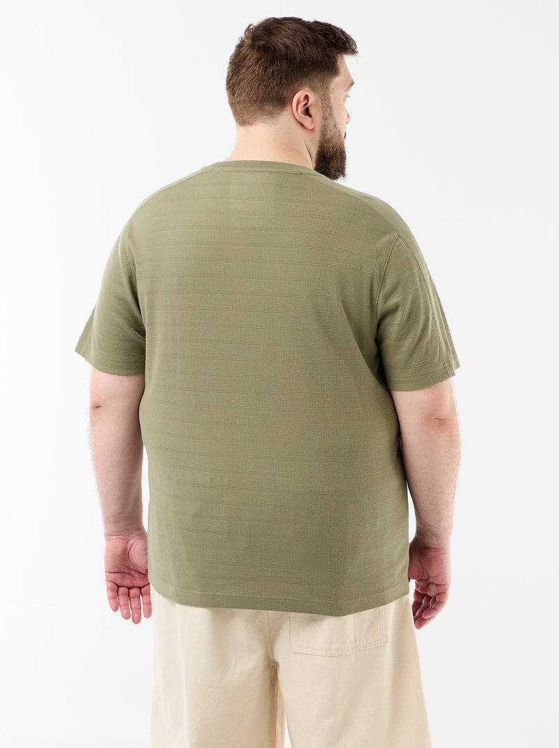 T-shirt de tecido fantasia canelado Verde - Kiabi