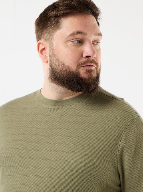 T-shirt de tecido fantasia canelado - Kiabi