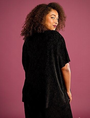 T-shirt de veludo com mangas curtas