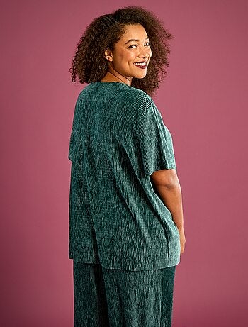 T-shirt de veludo com mangas curtas