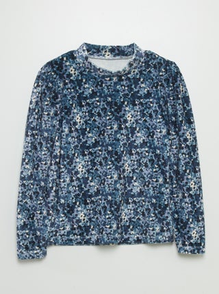 T-shirt de veludo com motivo floral