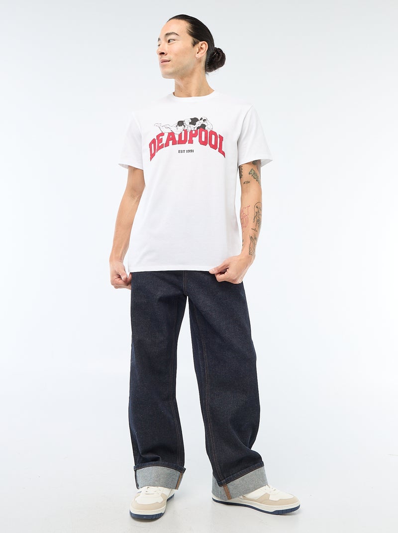 T-shirt 'Deadpool' 'Marvel' Branco - Kiabi