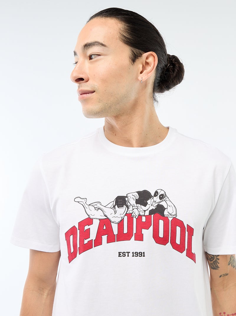 T-shirt 'Deadpool' 'Marvel' Branco - Kiabi
